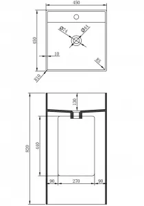 MEXEN - Belen Voľne stojace umývadlo z liateho mramoru 45 x 45, biela mat 26604500