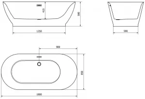 MEXEN Roxy 180 x 85 cm 51201808500-01