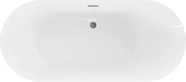 MEXEN/S - Roxy voľne stojaca vaňa 180 x 85, biela, sifón a prepad grafit metal 51201808500-95