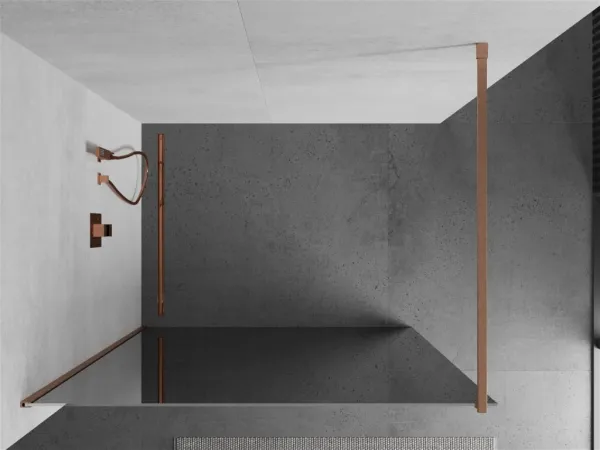 MEXEN/S - Kioto Sprchová zástena WALK-IN 70 x 200, zrkadlové 8 mm, meď kartáčovaná 800-070-101-65-50
