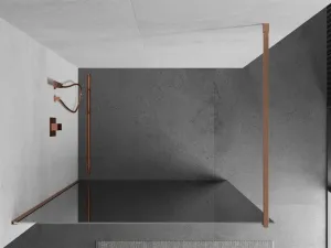 MEXEN/S - Kioto Sprchová zástena WALK-IN 70 x 200, zrkadlové 8 mm, meď kartáčovaná 800-070-101-65-50
