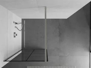 MEXEN/S - Kioto Sprchová zástena WALK-IN 80 x 200, čierny vzor 8 mm, nikel kefovaná 800-080-101-97-77