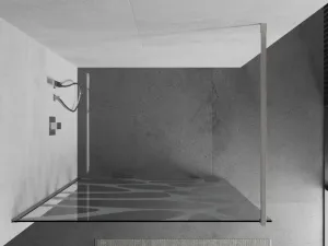 MEXEN/S - Kioto Sprchová zástena Walk-in 100 x 200, biely vzor 8 mm, nikel kartáčovaná 800-100-101-97-97