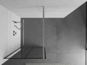 MEXEN/S - Kioto Sprchová zástena WALK-IN 70 x 200, čierny vzor 8 mm, nikel kefovaná 800-070-101-97-77
