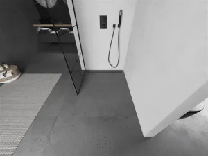 MEXEN/S - Kioto L Sprchová zástena WALK-IN 80 x 200, čierny vzor, čierna 800-080-103-70-77