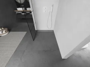 MEXEN/S - Kioto L Sprchová zástena WALK-IN 80 x 200, čierny vzor, biela 800-080-103-20-77