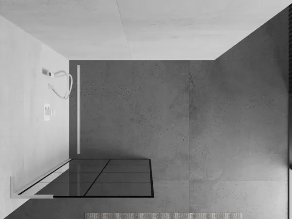 MEXEN/S - Kioto L Sprchová zástena WALK-IN 70 x 200, čierny vzor, biela 800-070-103-20-77