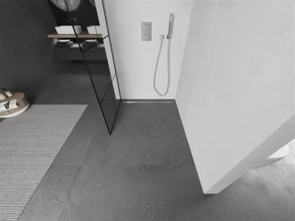 MEXEN/S - Kioto L Sprchová zástena WALK-IN 80 x 200, čierny vzor, chróm 800-080-103-01-77