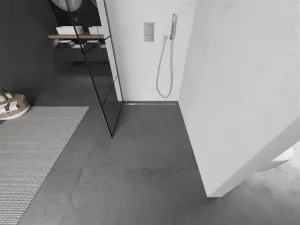 MEXEN/S - Kioto L Sprchová zástena WALK-IN 80 x 200, čierny vzor, chróm 800-080-103-01-77