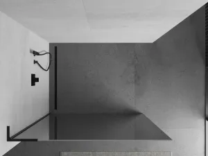 MEXEN/S - Kioto L Sprchová zástena WALK-IN 80 x 200, zrkadlové, čierna 800-080-103-70-50