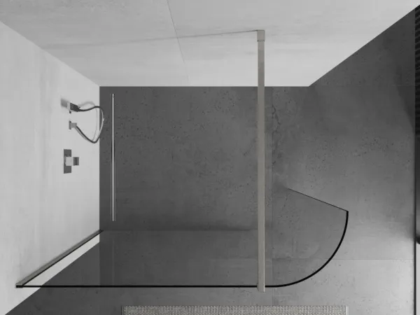 MEXEN/S - Kioto Sprchová zástena WALK-IN 120 x 200, transparent 8 mm, nikel kartáčovaný 800-120-101-97-06