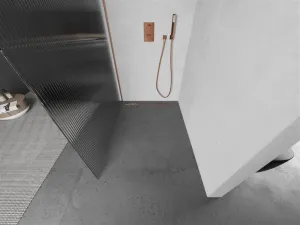 MEXEN/S - Kioto Sprchová zástena WALK-IN 90 x 200, prúžky 8 mm, meď kartáčovaná 800-090-101-65-09
