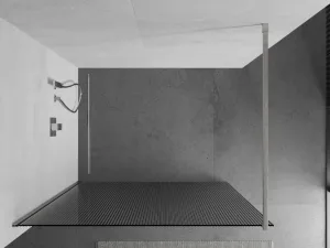 MEXEN/S - Kioto Sprchová zástena WALK-IN 90 x 200, prúžky 8 mm, nikel kartáčovaný 800-090-101-97-09