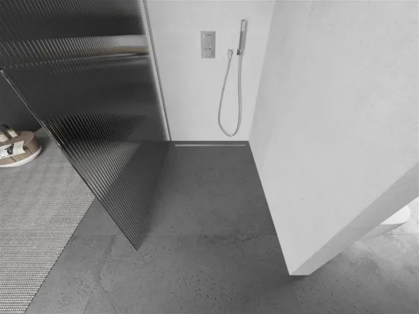 MEXEN/S - Kioto Sprchová zástena WALK-IN 90 x 200, prúžky 8 mm, nikel kartáčovaný 800-090-101-97-09