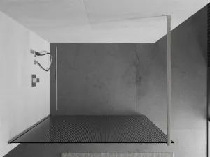 MEXEN/S - Kioto Sprchová zástena WALK-IN 110 x 200, prúžky 8 mm, nikel kartáčovaný 800-110-101-97-09