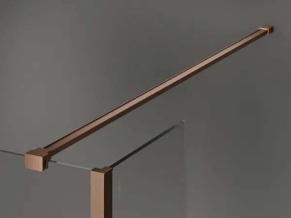MEXEN/S - Kioto Sprchová zástena WALK-IN 100 x 85 x 30, transparent, meď kartáčovaná 800-100-085-221-65-00-030