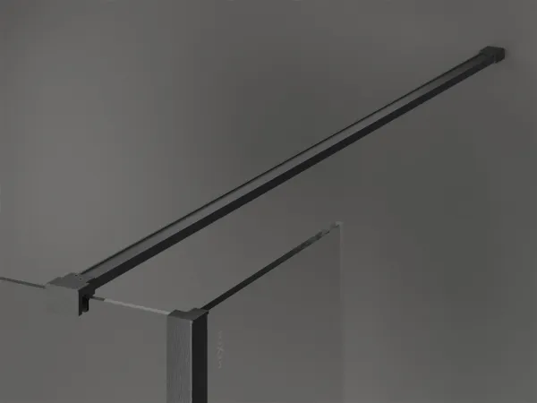 MEXEN/S - Kioto Sprchová zástena WALK-IN voľne stojaca 90 x 30 x 30, čierny vzor, grafit kartáčovaná 800-090-030-222-66-70-030