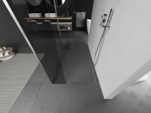 MEXEN/S - Kioto Sprchová zástena WALK-IN voľne stojaca 100 x 30 x 30, transparent, nikel kartáčovaná 800-100-030-222-97-00-030
