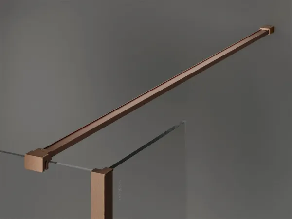 MEXEN/S - Kioto Sprchová zástena WALK-IN 100 x 75 x 30, transparent, meď kartáčovaná 800-100-075-221-65-00-030