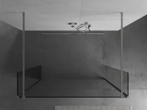 MEXEN/S - Kioto Sprchová zástena WALK-IN voľne stojaca 100 x 30 x 30, transparent, nikel kartáčovaná 800-100-030-222-97-00-030