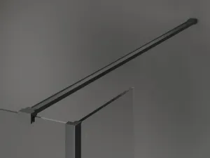 MEXEN/S - Kioto Sprchová zástena WALK-IN voľne stojaca 120 x 30 x 30, čierny vzor, grafit kartáčovaná 800-120-030-222-66-70-030