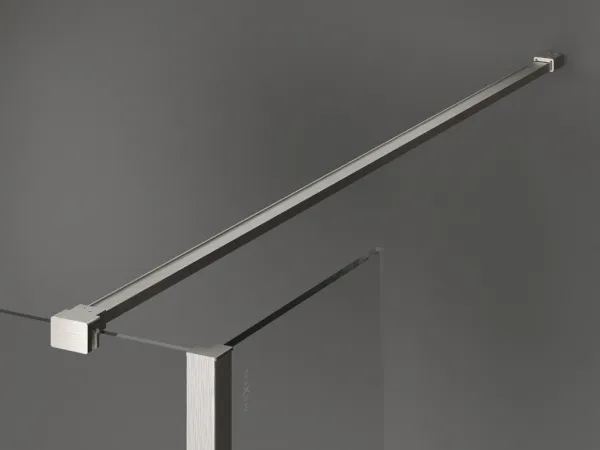 MEXEN/S - Kioto Sprchová zástena WALK-IN voľne stojaca 110 x 30 x 30, čierny vzor, nikel kartáčovaná 800-110-030-222-97-70-030