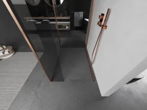 MEXEN/S - Kioto Sprchová zástena WALK-IN 120 x 115 x 40, transparent, meď kartáčovaná 800-120-115-221-65-00-040
