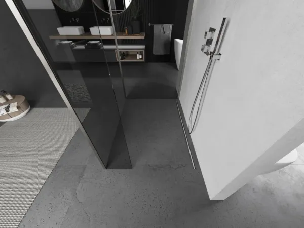 MEXEN/S - Kioto Sprchová zástena WALK-IN 110 x 85 x 30, transparent, nikel kefovaná 800-110-085-221-97-00-030