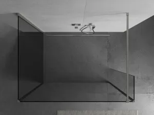 MEXEN/S - Kioto Sprchová zástena WALK-IN 90 x 85 x 30, transparent, nikel kefovaná 800-090-085-221-97-00-030