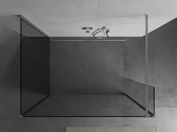 MEXEN/S - Kioto Sprchová zástena WALK-IN 110 x 85 x 30, transparent, nikel kefovaná 800-110-085-221-97-00-030