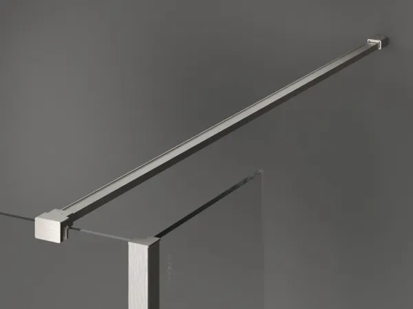 MEXEN/S - Kioto Sprchová zástena WALK-IN 100 x 80 x 30, čierny vzor, nikel kefovaná 800-100-080-221-97-70-030