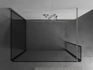 MEXEN/S - Kioto Sprchová zástena WALK-IN 120 x 100 x 30, čierny vzor, nikel kefovaná 800-120-100-221-97-70-030