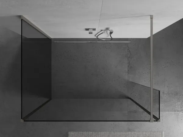 MEXEN/S - Kioto Sprchová zástena WALK-IN 110 x 105 x 40, transparent, nikel kefovaná 800-110-105-221-97-00-040
