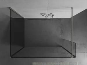 MEXEN/S - Kioto Sprchová zástena WALK-IN 110 x 105 x 40, transparent, nikel kefovaná 800-110-105-221-97-00-040