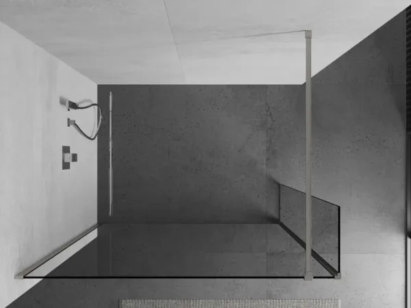 MEXEN/S - Kioto Sprchová zástena WALK-IN 105 x 40, transparent, nikel kefovaná 800-105-212-97-00-040