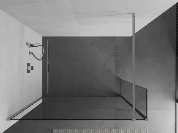 MEXEN/S - Kioto Sprchová zástena WALK-IN 90 x 40, transparent, nikel kefovaná 800-090-212-97-00-040