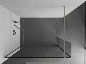 MEXEN/S - Kioto Sprchová zástena WALK-IN 90 x 40, transparent, nikel kefovaná 800-090-212-97-00-040
