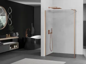 MEXEN/S - Kioto Sprchová zástena WALK-IN 95 x 30, transparent, meď kartáčovaná 800-095-212-65-00-030