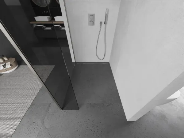 MEXEN/S - Kioto Sprchová zástena WALK-IN 125 x 30, transparent, nikel kefovaná 800-125-212-97-00-030