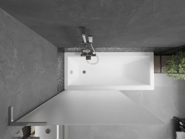 MEXEN/S - Next L vaňová zástena FIX 100 x 150, dekor, chróm 895-100-000-03-30-01