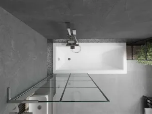 MEXEN/S - Next L vaňová zástena FIX 80 x 150, čierna vzor, chróm 895-080-000-03-77-01