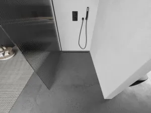 MEXEN/S - Kioto L Sprchová zástena WALK-IN 80 x 200, prúžky, čierna 800-080-103-70-09