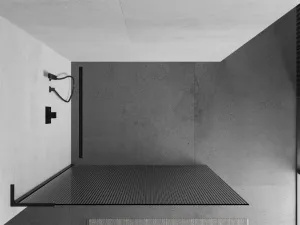 MEXEN/S - Kioto L Sprchová zástena WALK-IN 70 x 200, prúžky, čierna 800-070-103-70-09