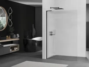 MEXEN/S - Kioto L Sprchová zástena WALK-IN 80 x 200, prúžky, čierna 800-080-103-70-09