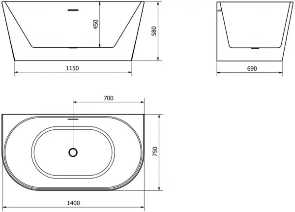 Mexen Oval, 140 x 75 cm 52671407500-01