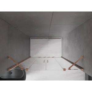 MEXEN/S - Velar Duo posuvné sprchové dvere 150, transparent, meď kartáčovaná 871-150-000-02-65
