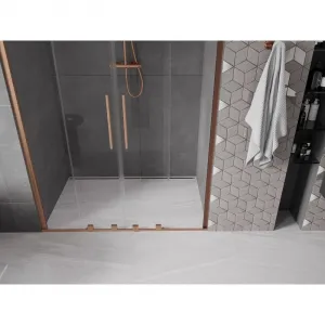 MEXEN/S - Velar Duo posuvné sprchové dvere 150, transparent, meď kartáčovaná 871-150-000-02-65