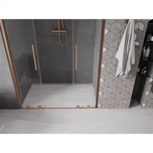 MEXEN/S - Velar Duo posuvné sprchové dvere 150, transparent, meď kartáčovaná 871-150-000-02-65