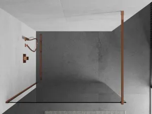 MEXEN/S - Kyoto Sprchová zástena WALK-IN 105 x 200, transparent 8 mm, ružové zlato 800-105-101-60-00