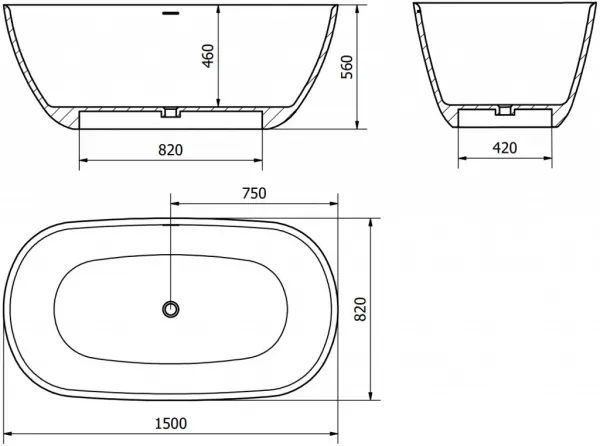 MEXEN - Como 150 x 82 cm 57311508200